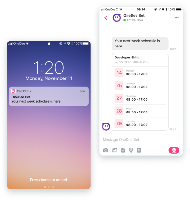 Shift notification Shift notification