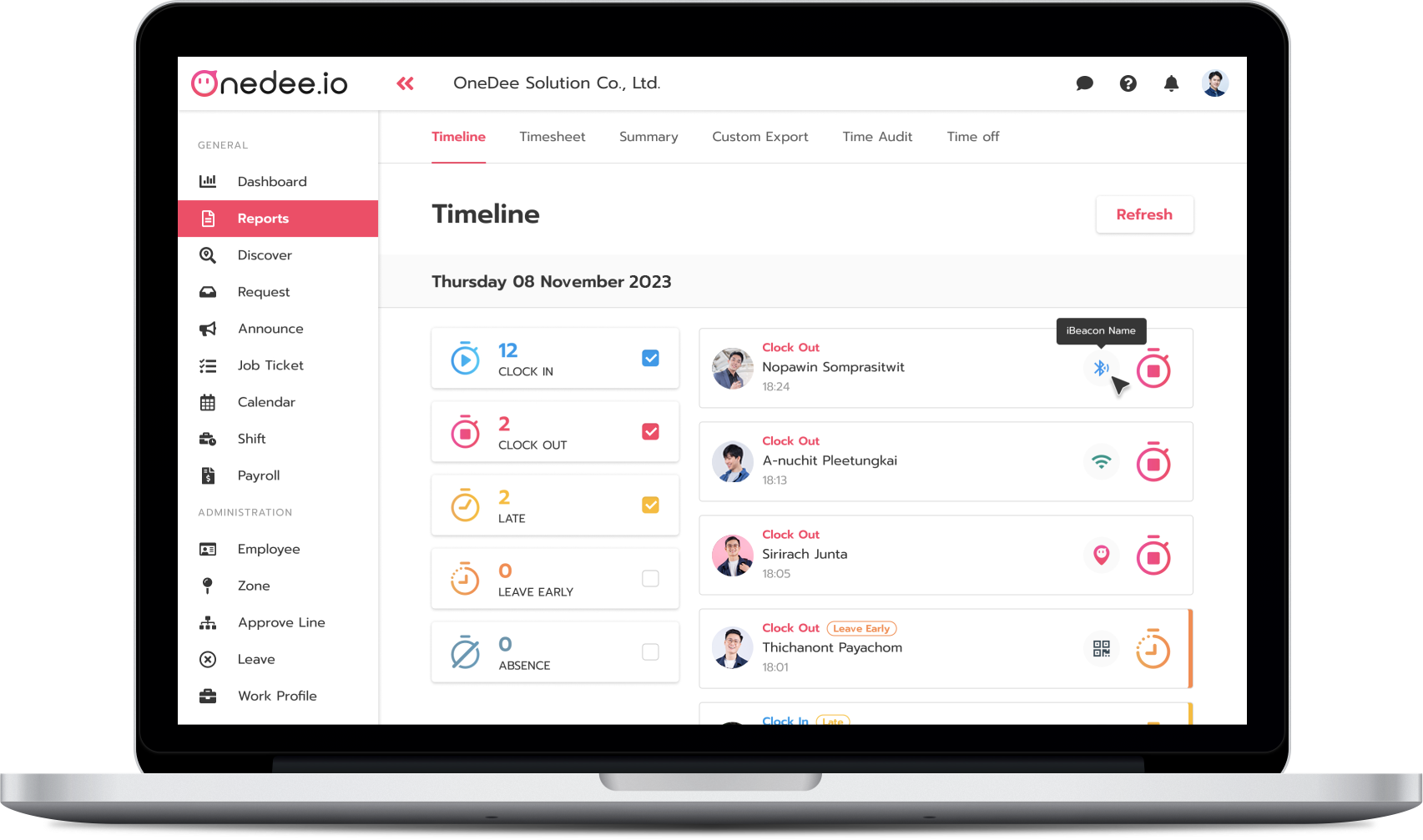 App.OneDee.io_ new2023 ลงเวลาเข้างาน จัดตารางกะทำงาน โปรแกรมเงินเดือน